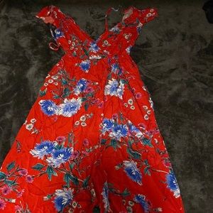 XS bright red band of gypsies dress